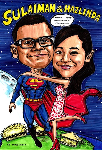 Couple caricatures Superman boyfriend A3