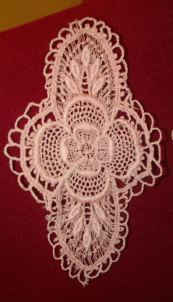 vintage machine made lace medallion