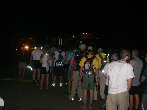 Waiting in the pre-dawn morning for the start for the 2010 Rachel Carson Challenge