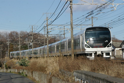 JRE E257series in Toyoda〜Hino,Hino,Tokyo,Japan /Dec 31,2009