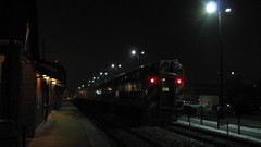 Northbound Metra local at the Northbrook Illinois station. January 2010.