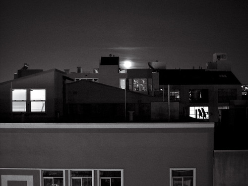 Moon Over Capp Street - B&amp;W