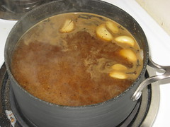 Brine at rolling boil
