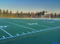 Playing soccer at Nautilus Backyard football field in Vancouver WA