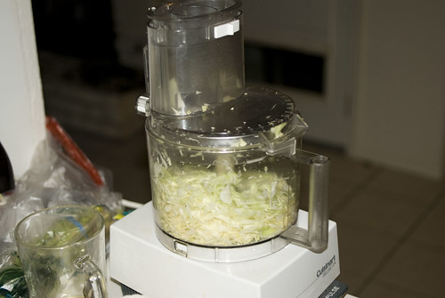food processor with cabbage