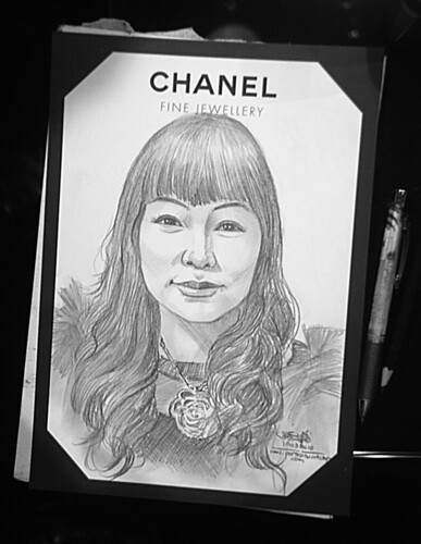 Portrait live sketching for Chanel Fine Jewellery Exhibition Day 1 - 7