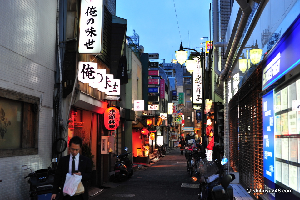 A mixture of old neon signs and a few new ones. One of the side streets in Shinjuku.