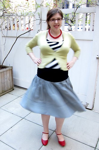 My No-Pattern Rib-Yoked Full Gingham Skirt!