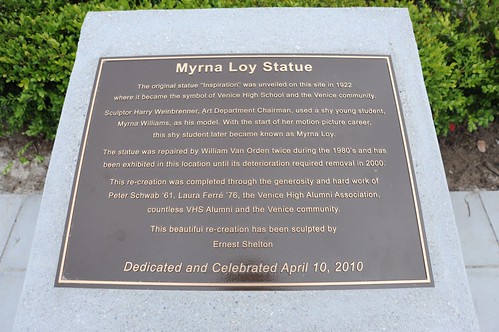 Myrna Loy Statue Venice High School