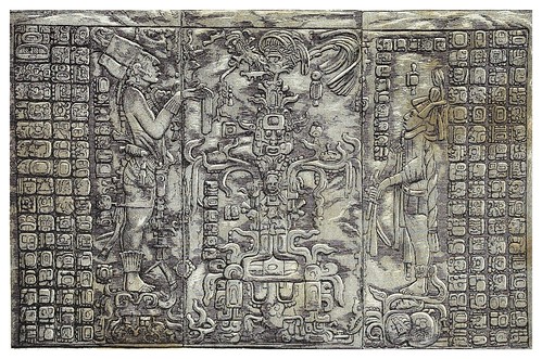 021-Grabados en piedra en el templo de la cruz-Palenque-Mexico-Les Anciennes Villes du nouveau monde-1885- Désiré Charnay