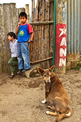 Kids and Dog, San Miguel Duenas, Guatemala