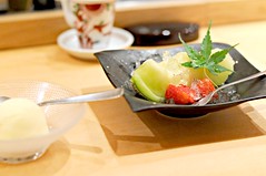 Melon and strawberries, Tatsuya, Goodwood Hotel