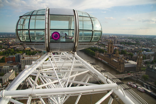 View from the top of the loop of the London Eye