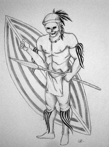 warrior tattoo drawing