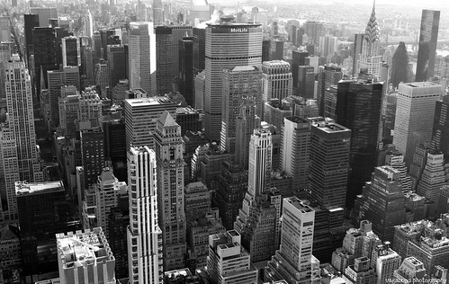 new york city skyline black and white. New York City skyline from top
