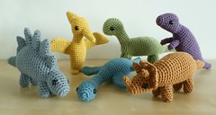 crocheted dinosaurs sets 1 and 2
