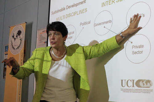 Lorena San Roman, UCI Vicerector of Extension and Cooperation during her Key 