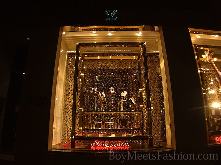 The windows of Louis Vuitton's New Bond Street Maison, London