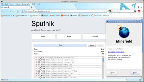 Score de Sputnik avec Mozilla Firefox 4.0b5pre