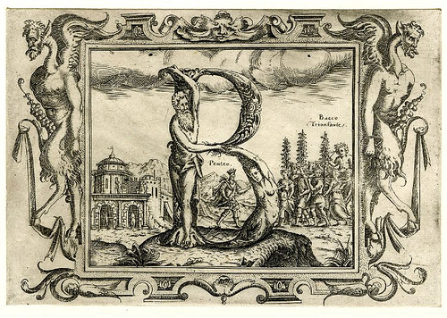 002-Letra B-Grotesque alphabet in mythological landscapes-© The Trustees of the British Museum