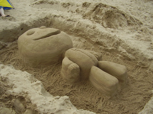 Sackboy sand sculpture