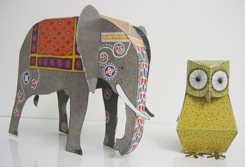 Cut Out and Make Menagerie of Animals by Alice Melvin consists of twelve 