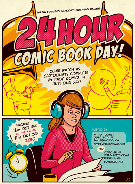 24 Hour Comic Book Day Flyer art