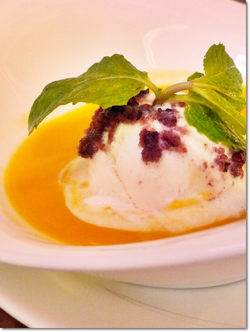Durian Ice Cream with Pumpkin Cream
