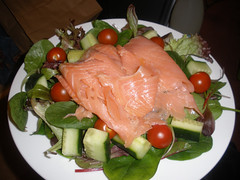 Daily salad - this time with smoked salmon