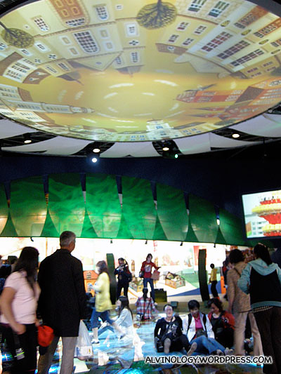A giant video installation was spotted inside the Belarus pavilion 