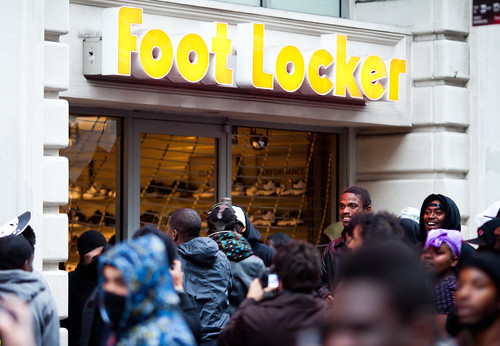 Rioters Begin Looting Foot Locker, Oakland Riots, 2010