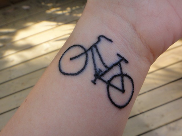 The girl with the bicycle tattoo. I got my tattoo!