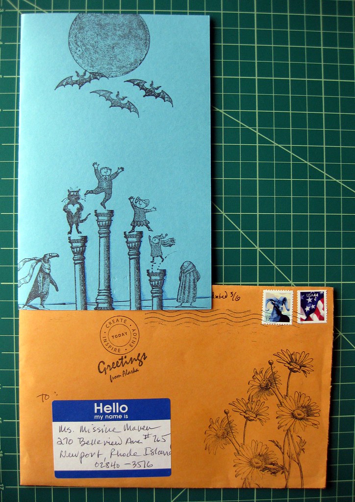 Stampy Gorey card with envelope