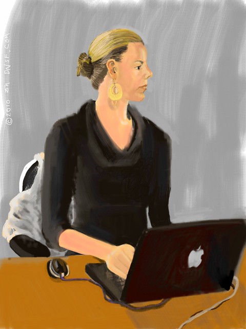 iPad Portrait of Rebecca Woodcock of @CakeHealth team at Women 2.0 Labs Tonight