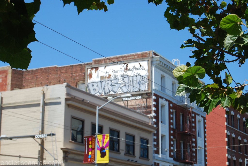 Bvrs Jaut Cares Graffiti Throwies in San Francisco Bay Area California. 