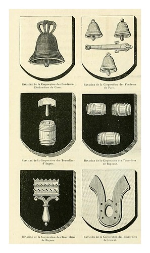 015-Banderas de corporaciones artesanales -Le moyen äge et la renaissance…Vol III-1848- Paul Lacroix y Ferdinand Séré