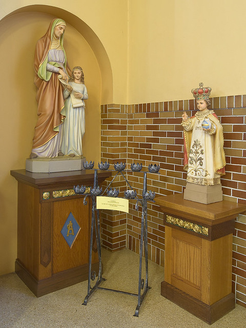 Saint Anthony Roman Catholic Church, in Lemay, Missouri, USA - Statues of Saint Anne and the Infant Jesus of Prague