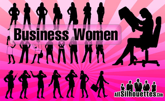 Click en la imagen para descarga Siluetas en formato vector - 23 Mujeres ejecutivas