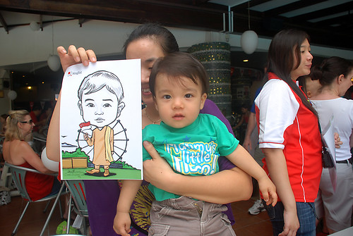 Caricature live sketching for The British Club and Singtel -13