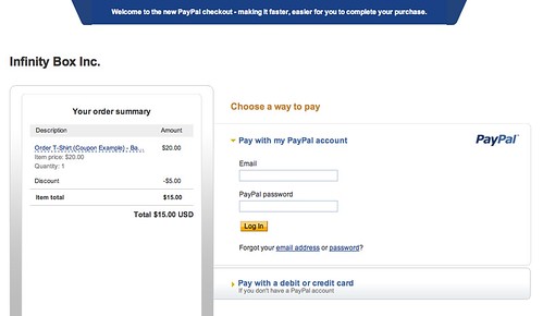 PayPal payment page showing discounted price