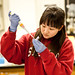 A student in a biology undergraduate teaching lab.