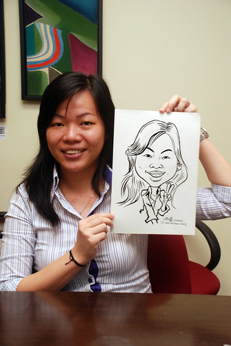 Caricature live sketching @ UOB Finance Division - 4