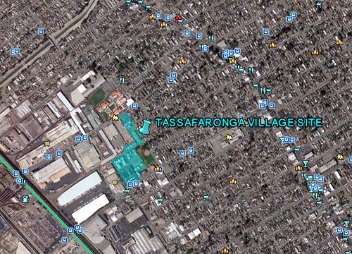 Tassafaronga's context (via Google Earth, site marking by me)