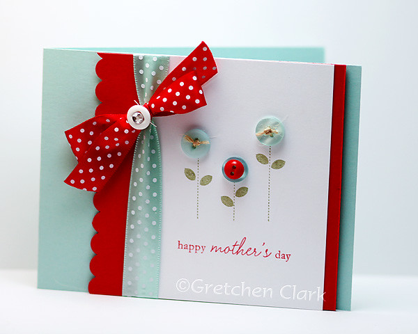 mothers day aqua red buttons