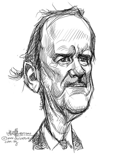 digital sketch studies of John Cleese - 3