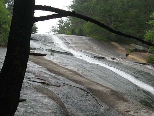Looking up to Stone Mountain Falls