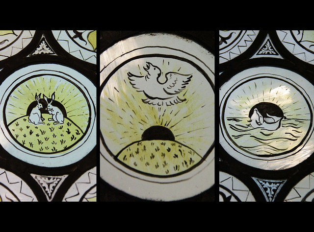 Stained glass detail - collage - Morris Room