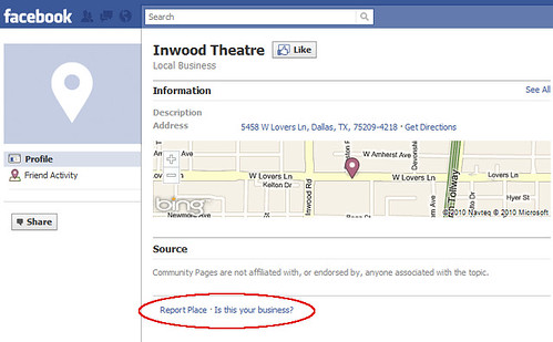 Inwood Theatre's Facebook Places Page
