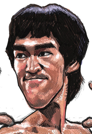 digital caricature of Bruce Lee - 2