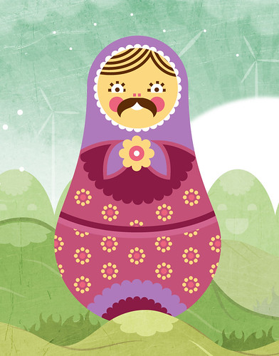 Moustached Russian Doll Boss Character